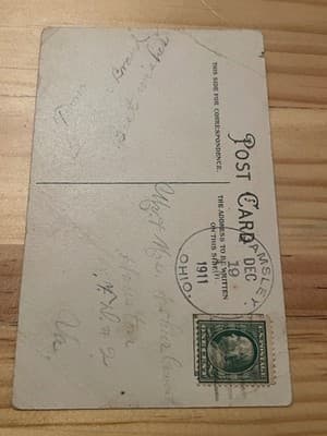 Vintage 1911 Sent Postcard Birds Bells Holiday Greeting Long May We Be Happy - Thumbnail 2