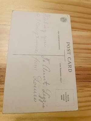 Wolf Co Postcard Christmas Snowy Cottage Poinsettia Unposted Vintage Greeting - Thumbnail 2