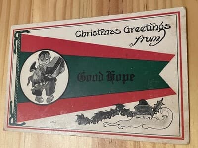 Vintage Postcard Christmas Greetings from Good Hope 1913 Ohio Postmark Stamped - Image 1