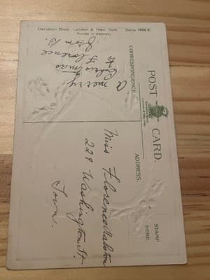 Davidson Bros Christmas Postcard 1905 Embossed Divided Back Printed Germany - Thumbnail 2