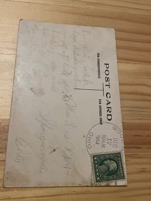 Vintage Postcard Christmas Greetings from Good Hope 1913 Ohio Postmark Stamped - Thumbnail 2