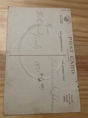 Vintage Embossed Christmas Postcard Madonna & Child Gold Foil Religious Holiday - Thumbnail 2