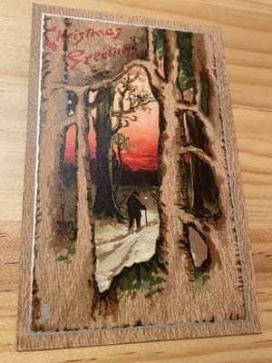 Raphael Tuck & Sons Tuck's Postcard Christmas Greetings Wintry Woodlands Vintage - Image 1