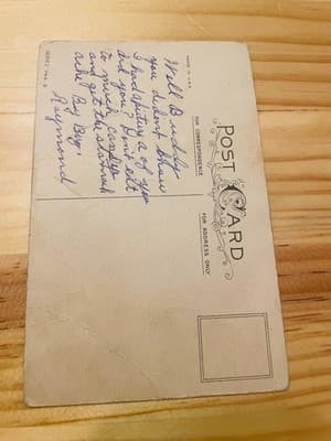 Vintage Christmas Postcard Child Santa Hat Sleigh Reindeer A Happy Christmas - Thumbnail 2