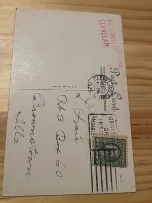 Vintage 1923 Christmas Postcard The Seasons Greetings Poinsettia Signed - Thumbnail 2