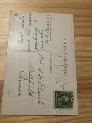 1913 Christmas Greetings Postcard To A Loyal Friend Holiday Vintage Illustration - Thumbnail 2