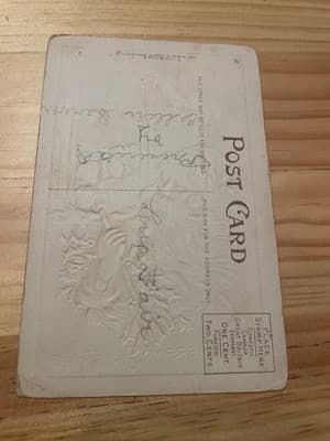 Vintage Embossed Santa Postcard A Merry Christmas Divided Back Used - Thumbnail 2