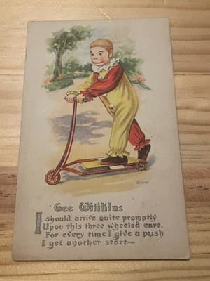 Gartner & Bender Postcard Gee Wilikins Child On Scooter Vintage Postcard 1c - Image 1
