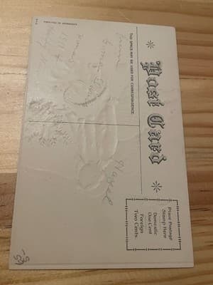 Vintage 1911 Embossed Merry Christmas Postcard Printed in Germany Snow Girl - Thumbnail 2