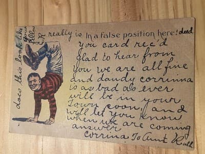 Vintage Postcard 1908 Handwritten Monroeville PA Cartoon Divided Back Postmark - Image 1