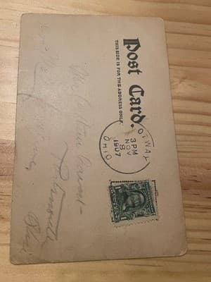 Vintage 1907 Postcard Blessed Be The Tie Railroad Illustration Ohio Postmark - Thumbnail 2