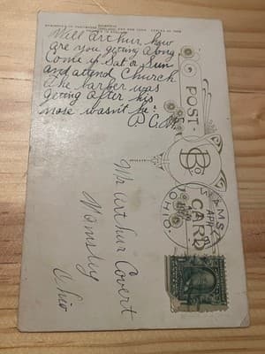 Bamforth Comic Postcard Getting Out Of Bad Scrape Printed in England Postmarked - Thumbnail 2
