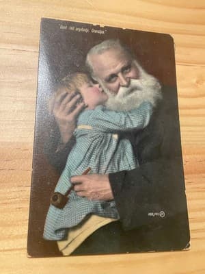 Valentine & Sons Postcard Souvenir Child Grandpa Postmarked Canada Vintage Used - Image 1
