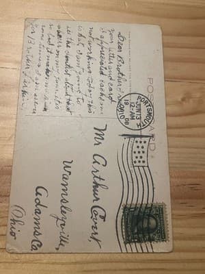 Vintage 1908 Comic Drowning Postcard Portsmouth Postmark 1c Washington Stamp - Thumbnail 2