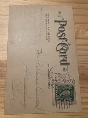 Vtg Postcard Black Cat Hissing Dog Illustration 1 Cent Stamp Used Humor Greeting - Thumbnail 2