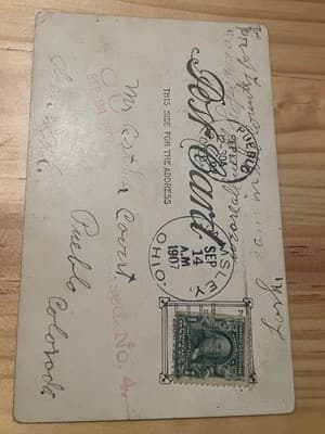 1907 Comic Postcard Cannot Stop at Present No70 Postmarked Sep 14 1907 Pueblo CO - Thumbnail 2