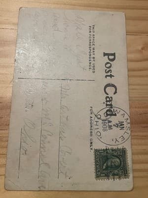 Vintage Comic Postcard Expect To Hear From My Wife Shortly Postmarked 1908 - Thumbnail 2