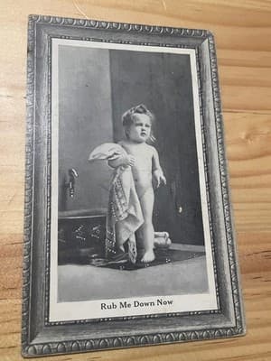 Antique Vintage Postcard Rub Me Down Now Child Photo Postmark 1911 US 1c Stamped - Image 1