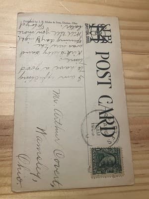 J B Meiler & Sons Vintage Postcard Do You Wear The Pants Yet Dayton OH Humor - Thumbnail 2