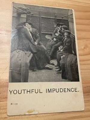 Vintage 1908 Postcard YOUTHFUL IMPUDENCE Real Photo Divided Back Ohio Stamped - Image 1