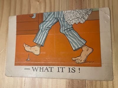 Vintage 1908 Mail Card Printed Matter WHAT IT IS Comic Illustration Postcard - Image 1