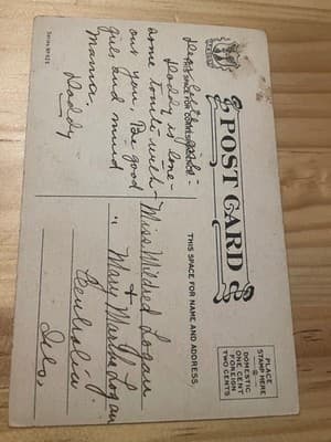 Vintage Hello Deary Postcard Unposted Handwritten Message Blue Girl Illustration - Thumbnail 2