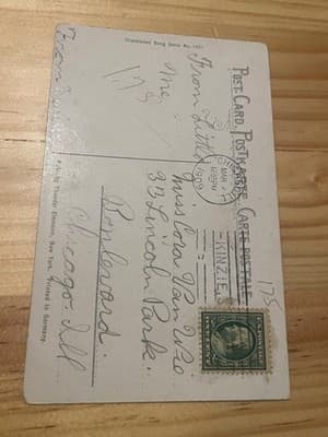 Vintage Postcard Hop la here Hop and off we go Cowboys Horses 1909 Chicago - Thumbnail 2