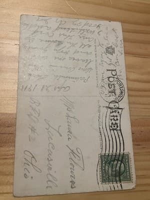 Excuse Me Series 35 Postcard 1909 Comic Couple Bench Portsmouth Postmark Stamped - Thumbnail 2