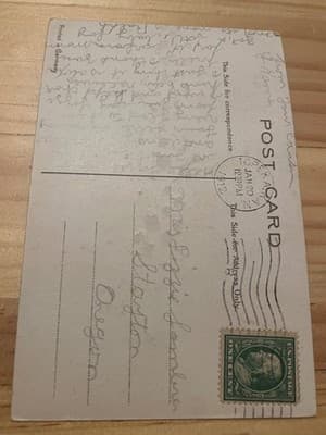 Vintage Floral Gold Embossed Postcard Poem Printed in Germany Postmarked 1912 - Thumbnail 2