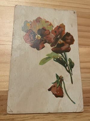 Vintage Floral Postcard Postmarked 1c Green Stamp Handwritten Divided Back - Image 1