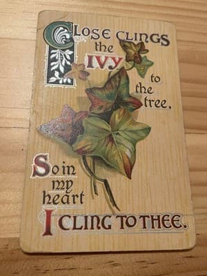 Vintage Embossed Ivy Postcard Undivided Back Gold Accents Handwritten Message - Image 1
