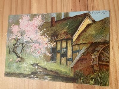Owens Bros Hillson Co Vintage Cottage Scene Postcard Postmarked 1c US Stamp - Image 1