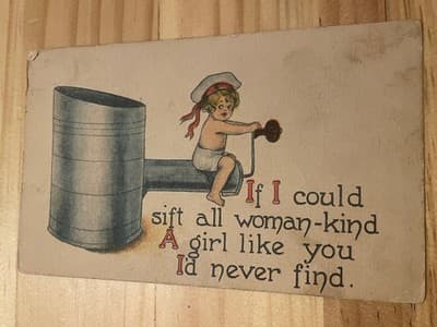 Vintage 1916 Postcard Child Sifter Sentimental Humorous Divided Back Made in USA - Image 1