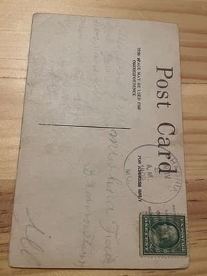 Vintage Floral Gold Embossed Postcard Poem Printed in Germany Postmarked 1912 - Thumbnail 3