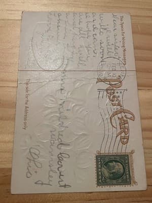 Vintage Floral Postcards Early 1900s Stamped Embossed Postmarked Pansies - Thumbnail 2