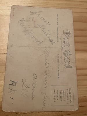 Vintage Embossed Ivy Postcard Undivided Back Gold Accents Handwritten Message - Thumbnail 2