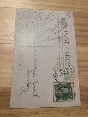 Vintage Floral Postcard Postmarked 1c Green Stamp Handwritten Divided Back - Thumbnail 2