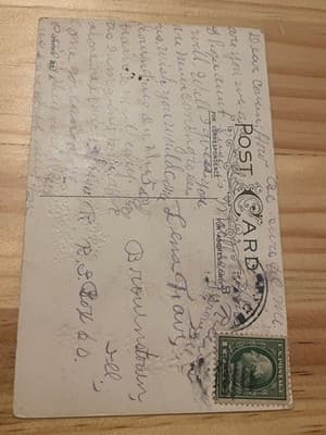 Vintage Embossed Greeting Postcard Sweet Remembrances Heartfelt Greetings Mailed - Thumbnail 2