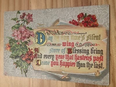 Vintage Embossed Floral Greeting Postcard Sent 1 Cent Stamp May 19 Postmark - Image 1
