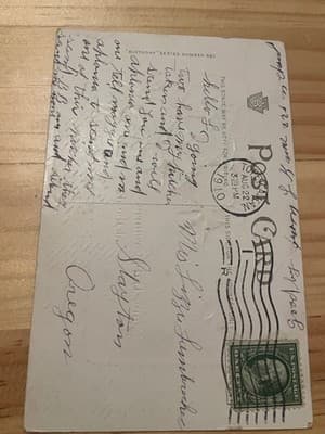 Vintage Embossed Floral Birthday Postcard 1909 Used Postmarked USA - Thumbnail 2