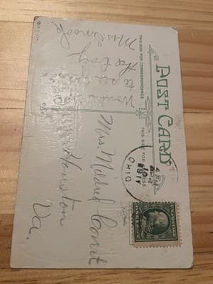 Vintage Embossed Floral Postcard Hearty Congratulations Greetings Stamped Ohio - Thumbnail 2
