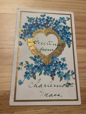 Vintage Embossed Floral Postcard Hearty Congratulations Greetings Stamped Ohio - Thumbnail 3