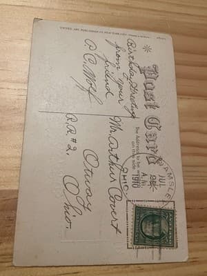 United Art Publishing Co Postcard 1910 Embossed Roses To Greet You Postmarked - Thumbnail 2