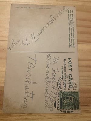 Vintage Postcard Roses Best Wishes Embossed Gold Printed in Saxony Used Stamped - Thumbnail 2