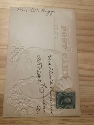 Vintage Embossed Swallow Postcard Greetings From McDermott Ohio Handwritten - Thumbnail 2