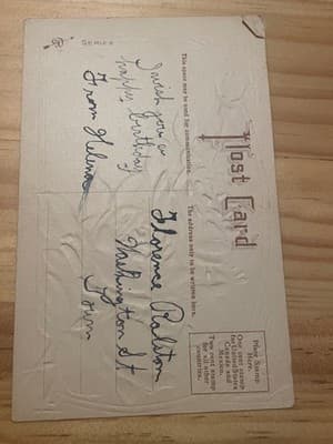 Vintage Embossed Hearty Congratulations Postcard Gold Floral Gilt Greeting Card - Thumbnail 2