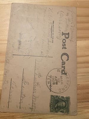 Vintage 1909 Postcard Poem Do They Miss Me At Home Posted Mar 12 1909 1c Stamp - Thumbnail 2