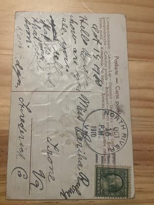 Vintage Embossed Wild Rose Postcard 1910 Mailed Floral With 1c Stamp Postmark - Thumbnail 2