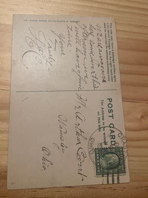Vintage Embossed Ivy Postcard Printed in Germany Mailed 1c Stamp Handwritten - Thumbnail 2