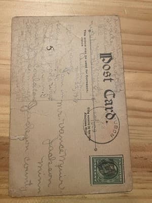 Vintage 1906 Congratulations Postcard Audubon MN Woman Floral Embossed Mailed - Thumbnail 2